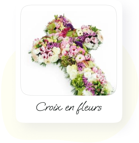Photo croix en fleurs blanches et roses Céphale