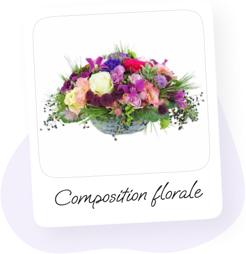 Photo composition florale mauve Orlance